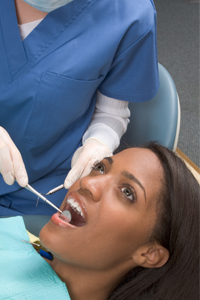 Woman Getting a Dental Exam